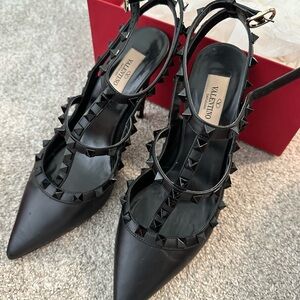 Valentino Black Rockstud Heels